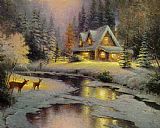 deer creek cottage I by Thomas Kinkade